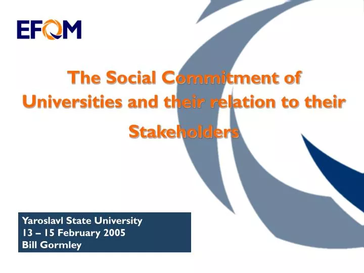 the social commitment of universities and their relation to their stakeholders