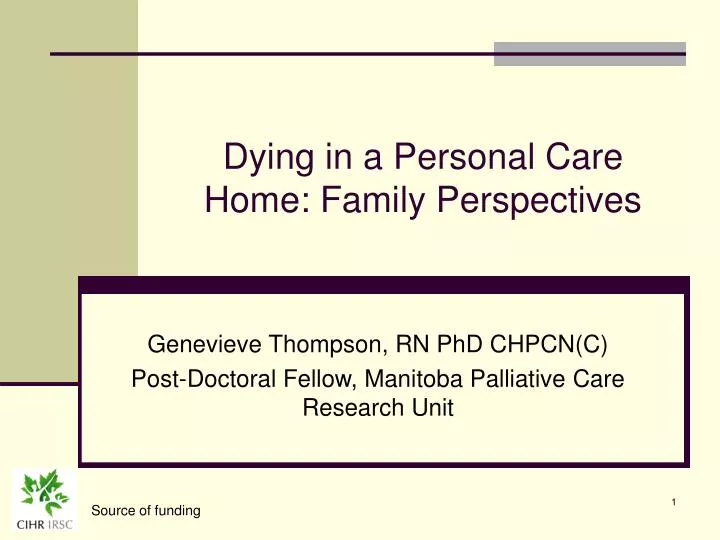 dying in a personal care home family perspectives
