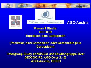 Phase-III Studie: HECTOR Topotecan plus Carboplatin (Paclitaxel plus Carboplatin oder Gemcitabin plus Carboplatin)