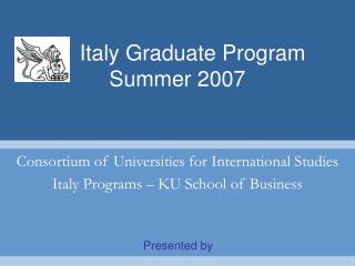 Italy Graduate Program Summer 2007