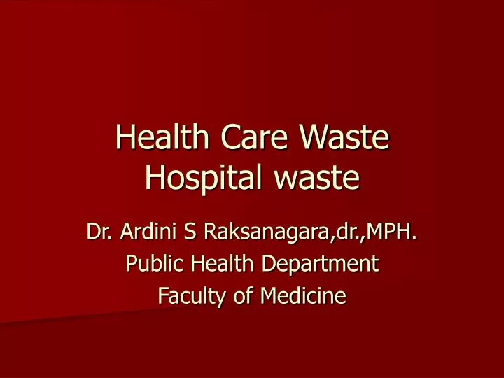 health care waste hospital waste