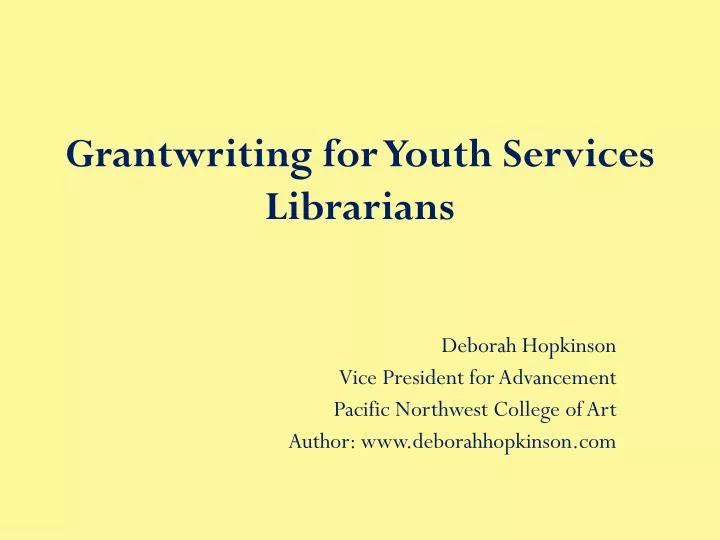 grantwriting for youth services librarians