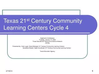 Texas 21 st Century Community Learning Centers Cycle 4