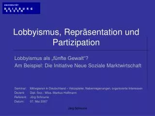 lobbyismus repr sentation und partizipation