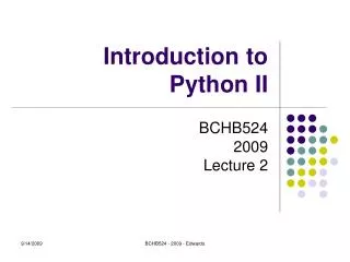 Introduction to Python II