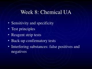 Week 8: Chemical UA