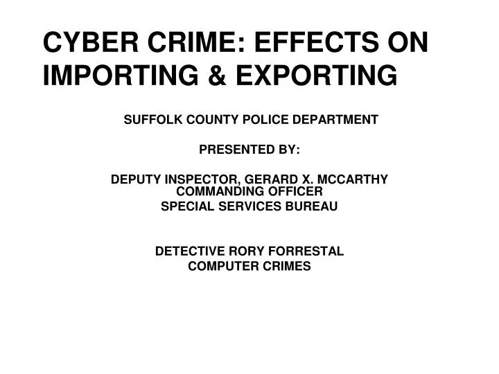 cyber crime effects on importing exporting