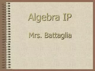 Algebra IP