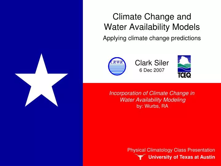 climate change and water availability models