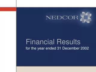 Financial Results for the year ended 31 December 2002