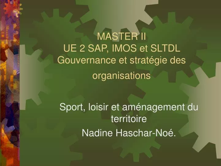 master ii ue 2 sap imos et sltdl gouvernance et strat gie des organisations