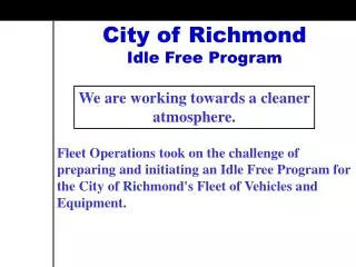 City of Richmond Idle Free Program