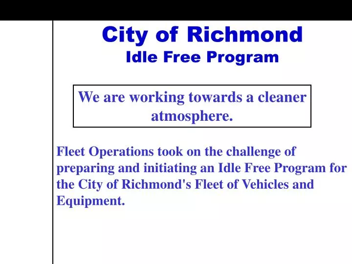 city of richmond idle free program