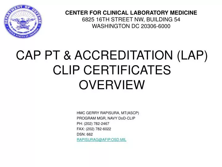 cap pt accreditation lap clip certificates overview
