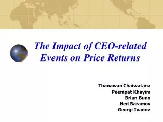 The Impact of CEO-related Events on Price Returns
