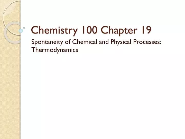 chemistry 100 chapter 19