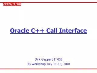 Oracle C++ Call Interface