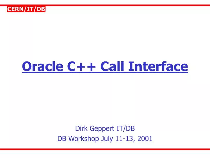 oracle c call interface
