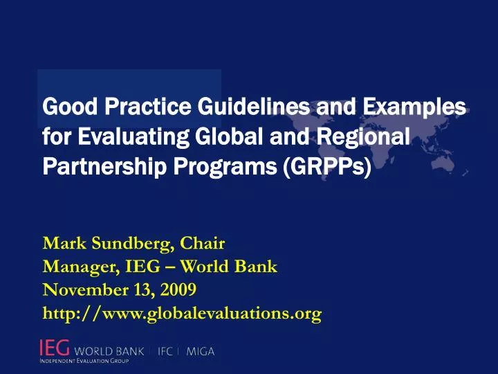 good practice guidelines and examples for evaluating global and regional partnership programs grpps