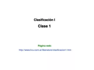 Clasificación I Clase 1