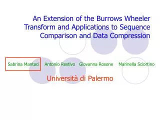 An Extension of the Burrows Wheeler Transform and Applications to Sequence Comparison and Data Compression