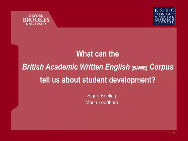 what can the british academic written english bawe corpus tell us about student development