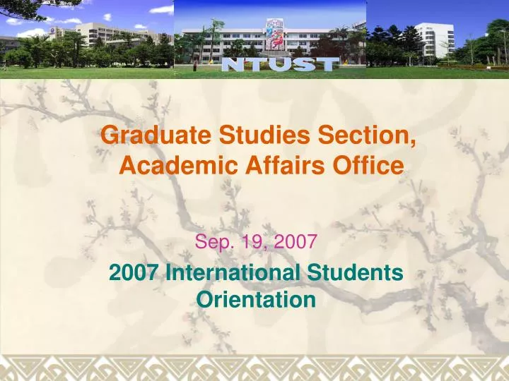 graduate studies section academic affairs office