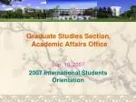 Graduate Studies Section, Academic Affairs Office - slide 1