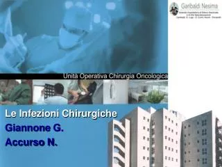 Le Infezioni Chirurgiche Giannone G. Accurso N.