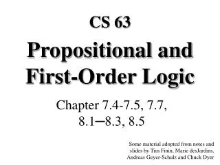 Propositional and First-Order Logic