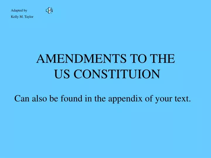 amendments to the us constituion
