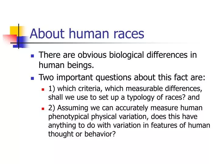 about human races