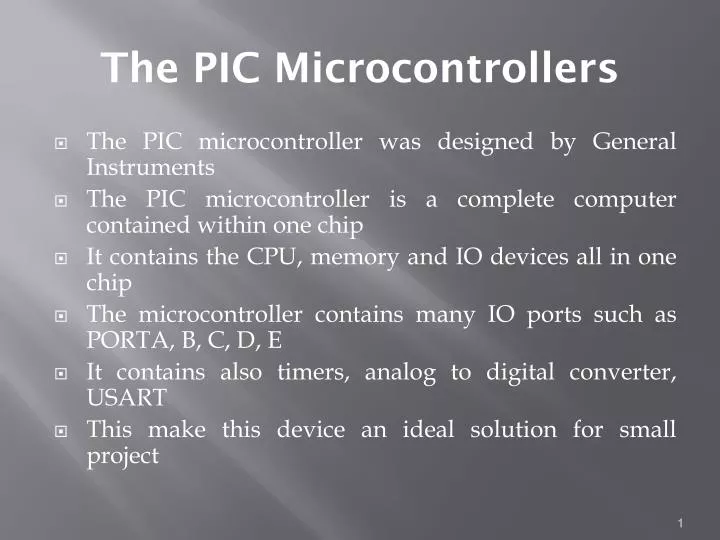 the pic microcontrollers