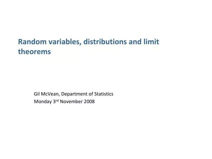 random variables distributions and limit theorems