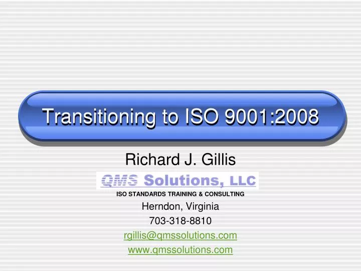 transitioning to iso 9001 2008