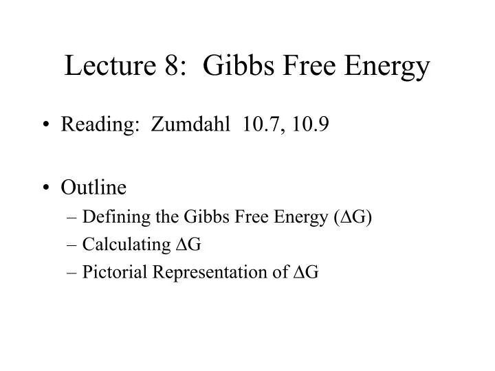 lecture 8 gibbs free energy