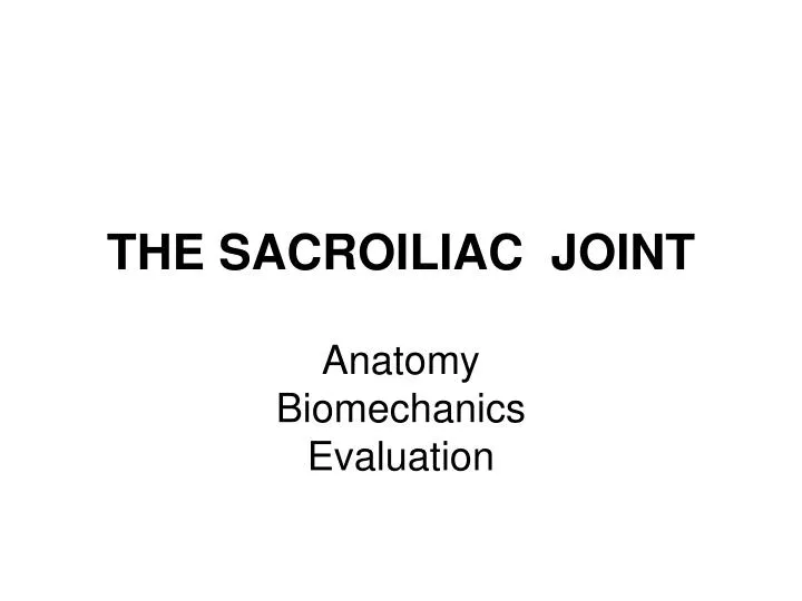 the sacroiliac joint