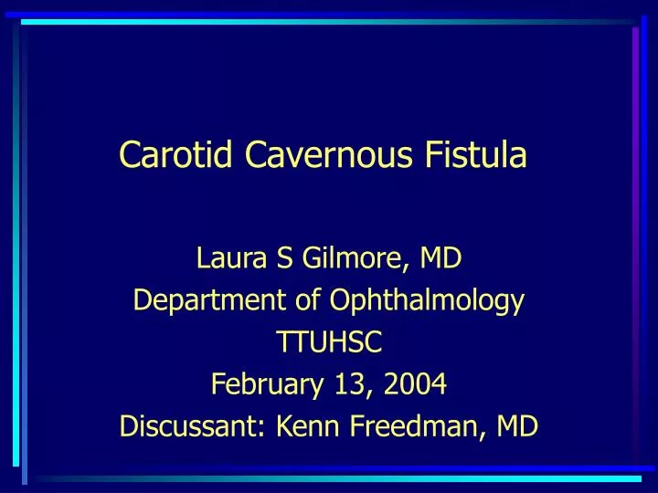 carotid cavernous fistula