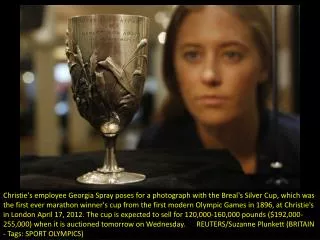 The first Olympic Marathon cup to go under the hammer