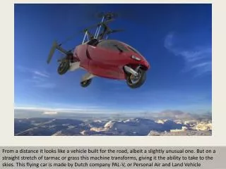 PAL-V flying car makes debut flight