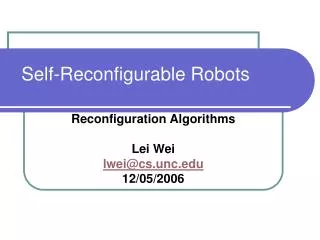 Self-Reconfigurable Robots