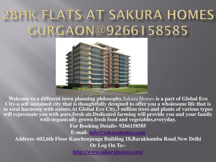 2bhk flats at sakura homes gurgaon@9266158585