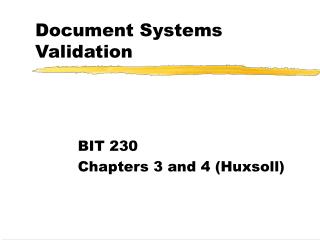 Document Systems Validation