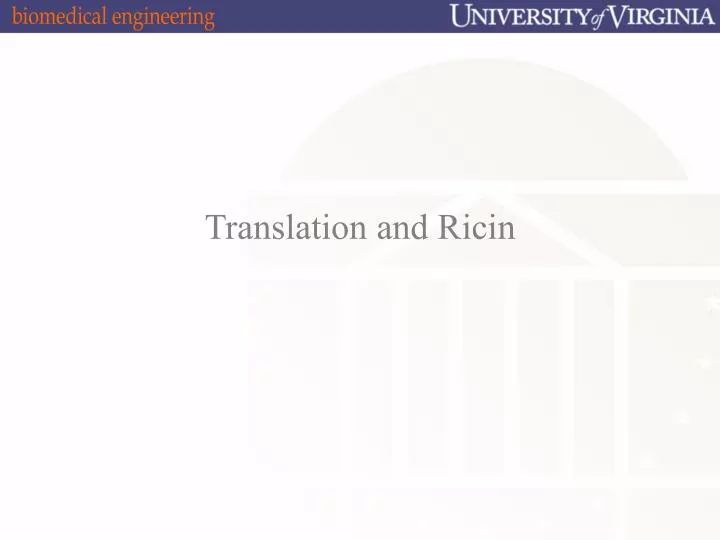 translation and ricin