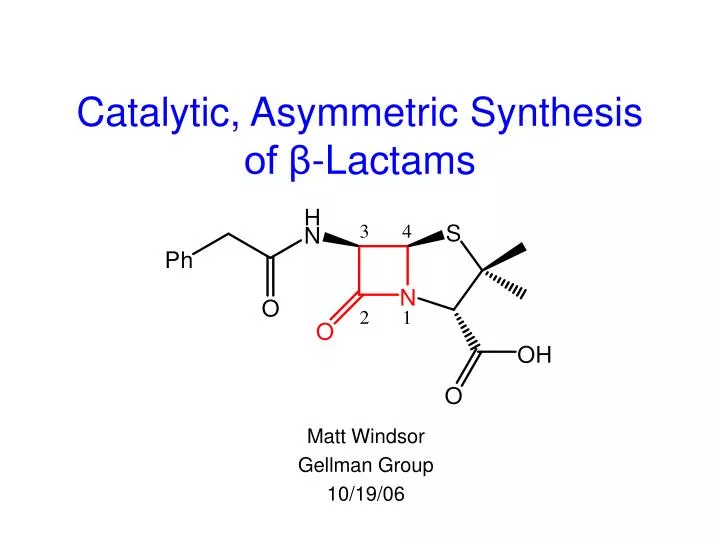 catalytic asymmetric synthesis of lactams