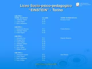 Liceo Socio-psico-pedagogico “EINSTEIN” - Torino