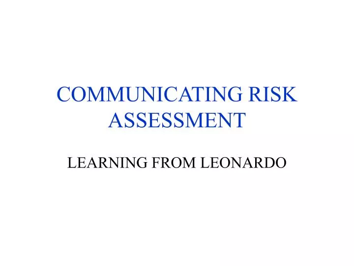 communicating risk assessment