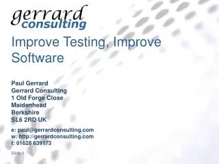Improve Testing, Improve Software