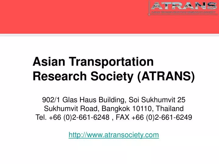 asian transportation research society atrans