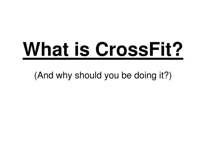 what is crossfit